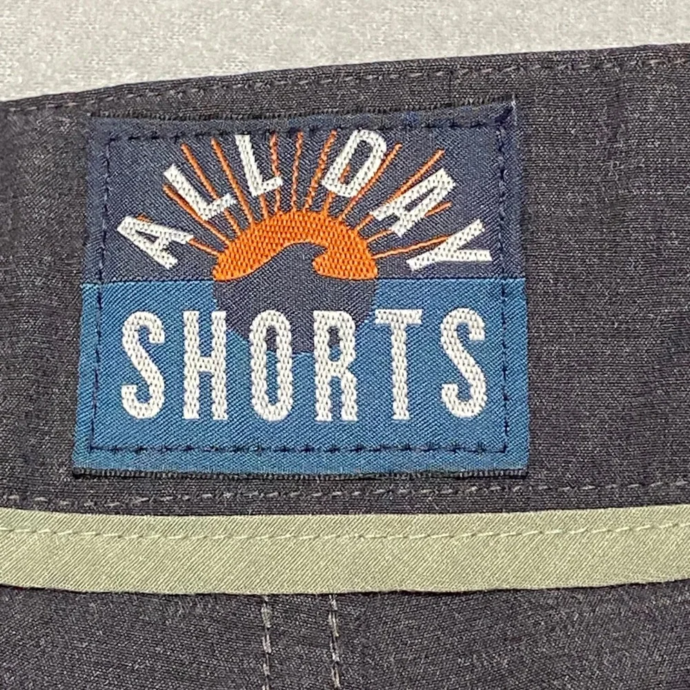 Faherty All Day Shorts Mens 36 Dark Navy Charcoal Heather Hybrid MSC0012 Stretch